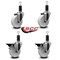 Service Caster 4'' Nylon Wheel Swivel 1-1/4'' Expanding Stem Caster Set 2 Brakes, 4PK SCC-EX20S414-NYS-2-PLB-2-114 - alternate 3